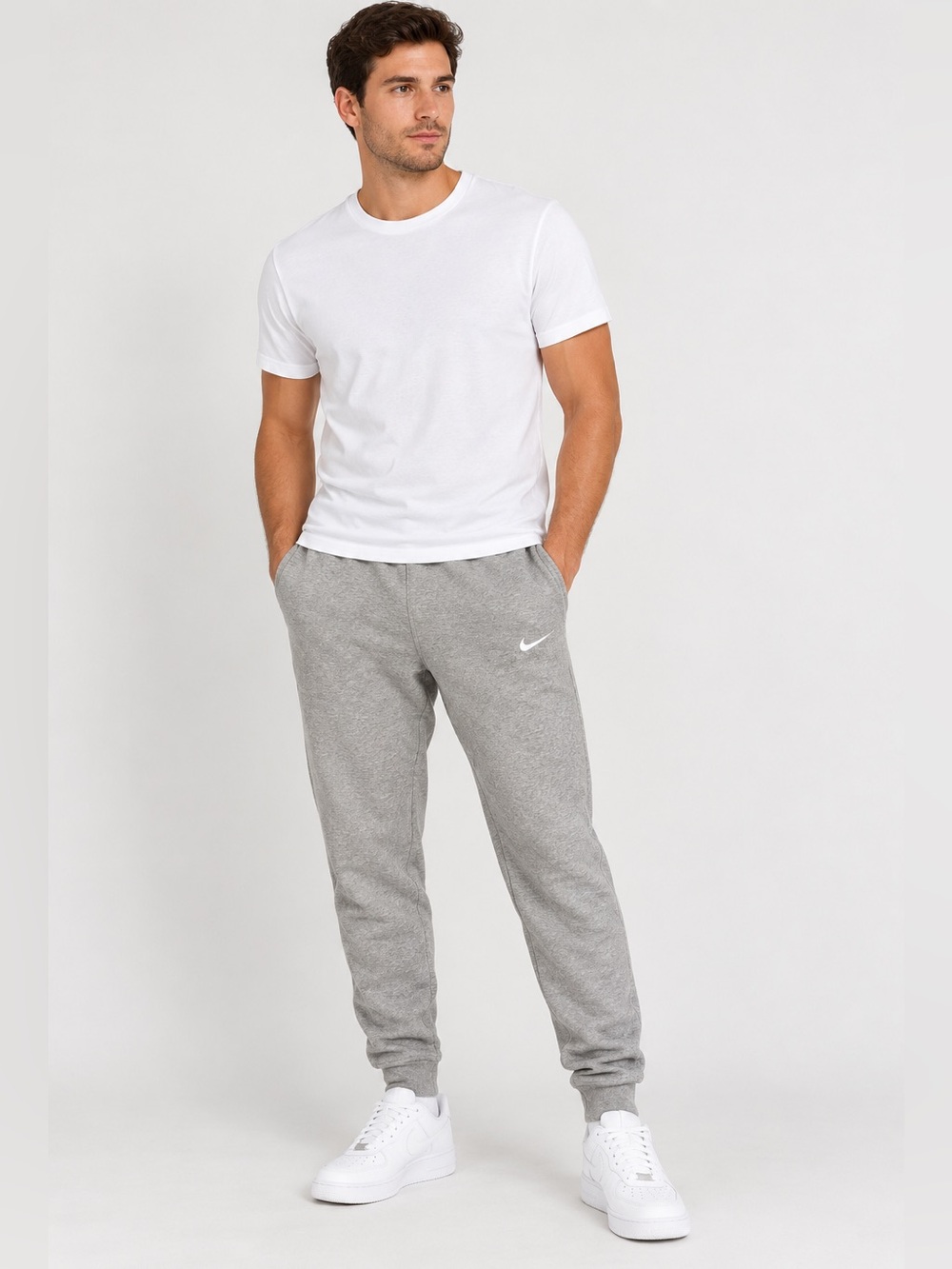 Nike Club Fleece Jogger Sweatpants Men’s Large Gray Swoosh Athletic